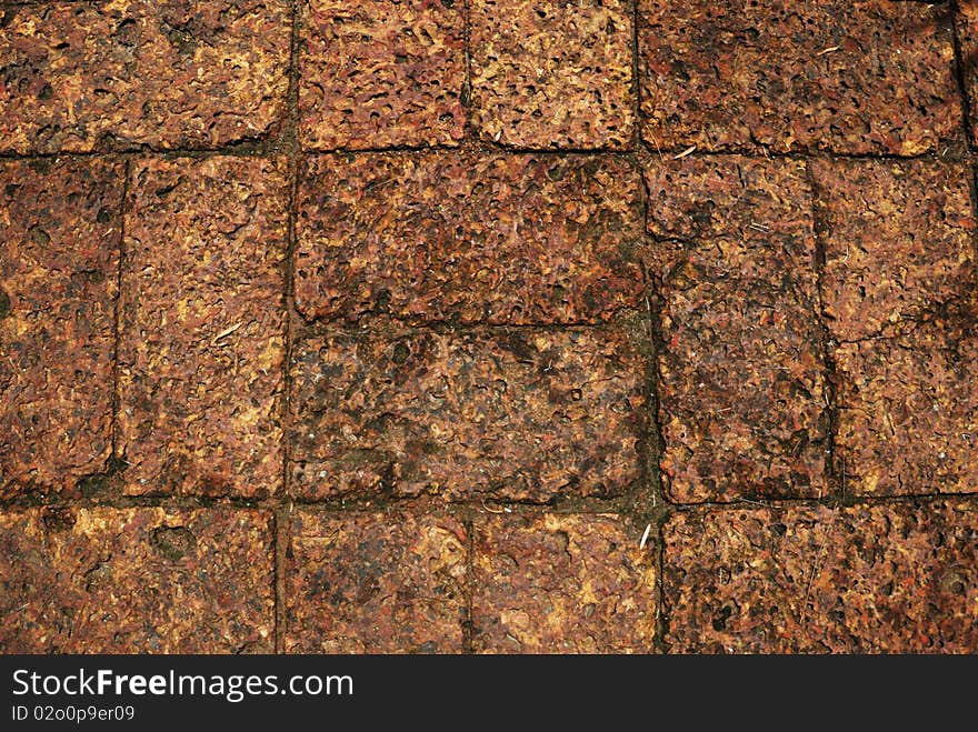 A well-tiled bricks floor. A well-tiled bricks floor