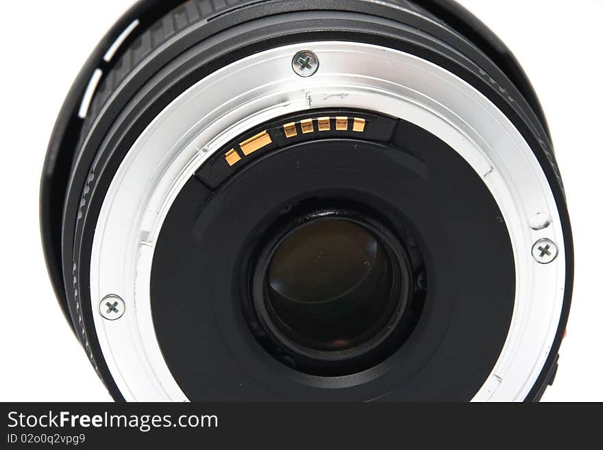 Black lens on white background