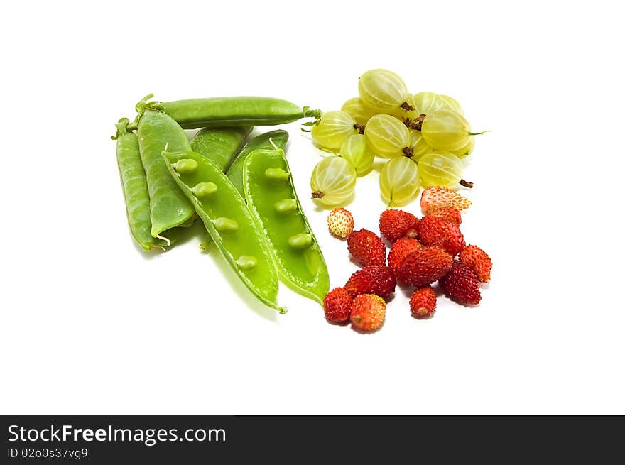 Gooseberry,peas,strawberry