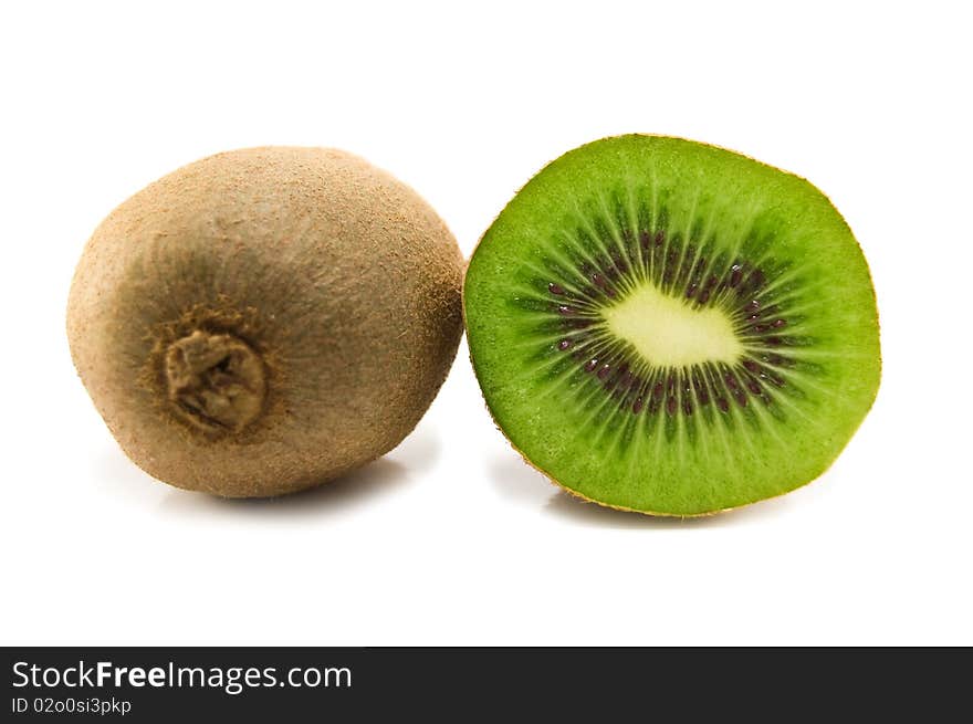 Ripe kiwi isolated on white