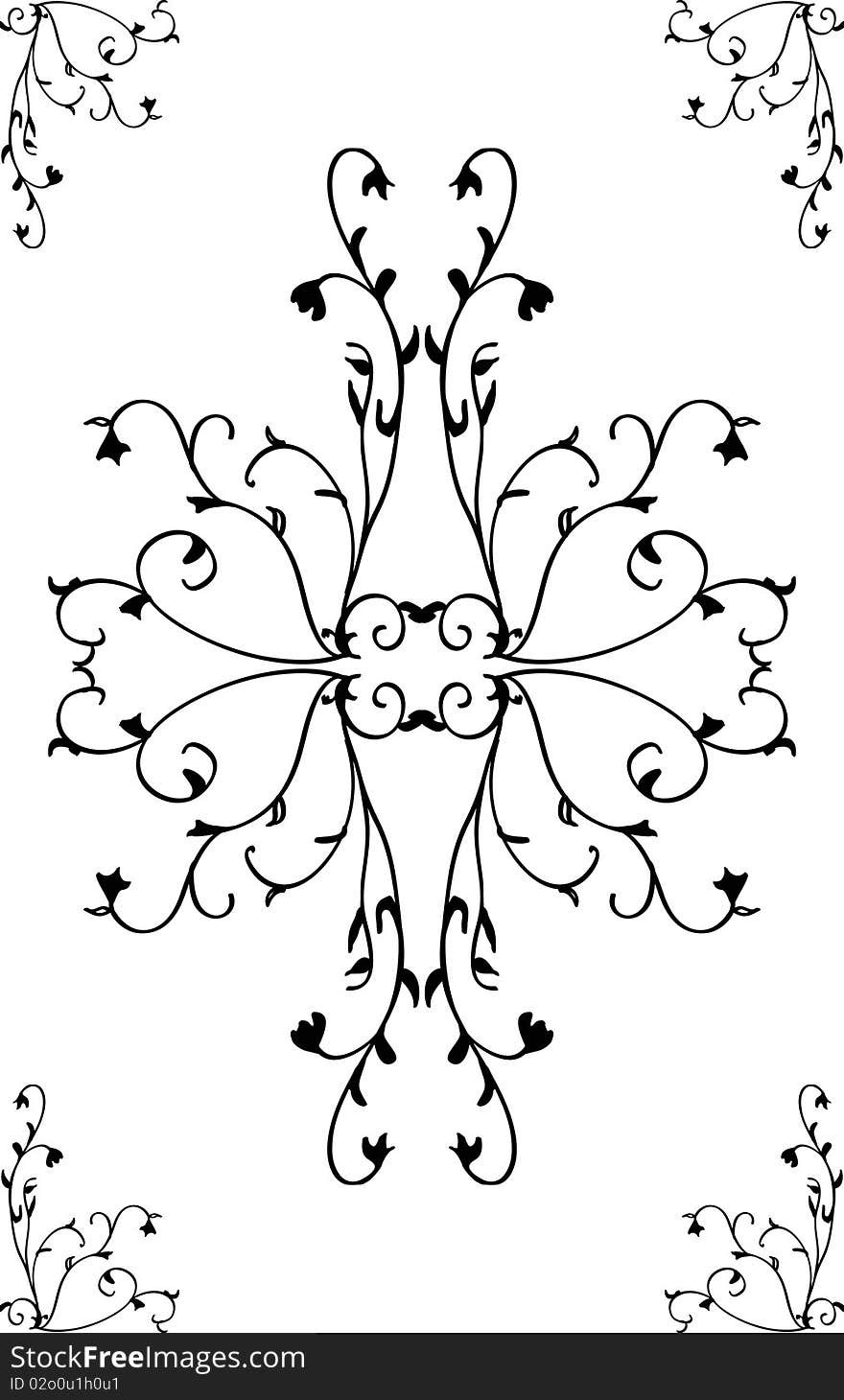 Pattern With Flowers And Leaves