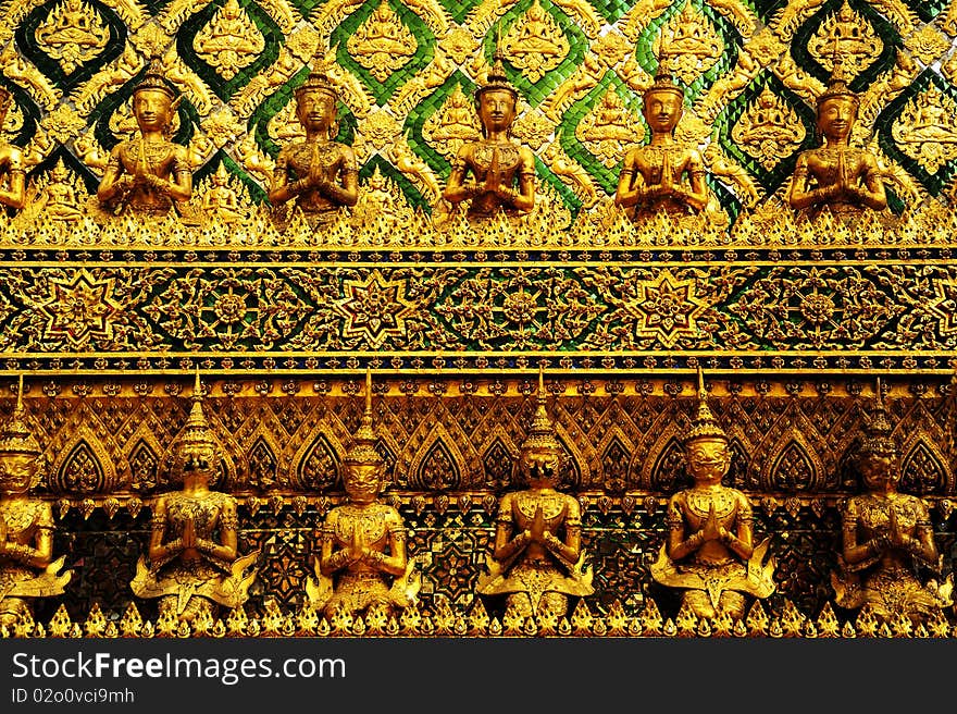 The line of garuda in Wat Pra-keaw, Bangkok Thailand