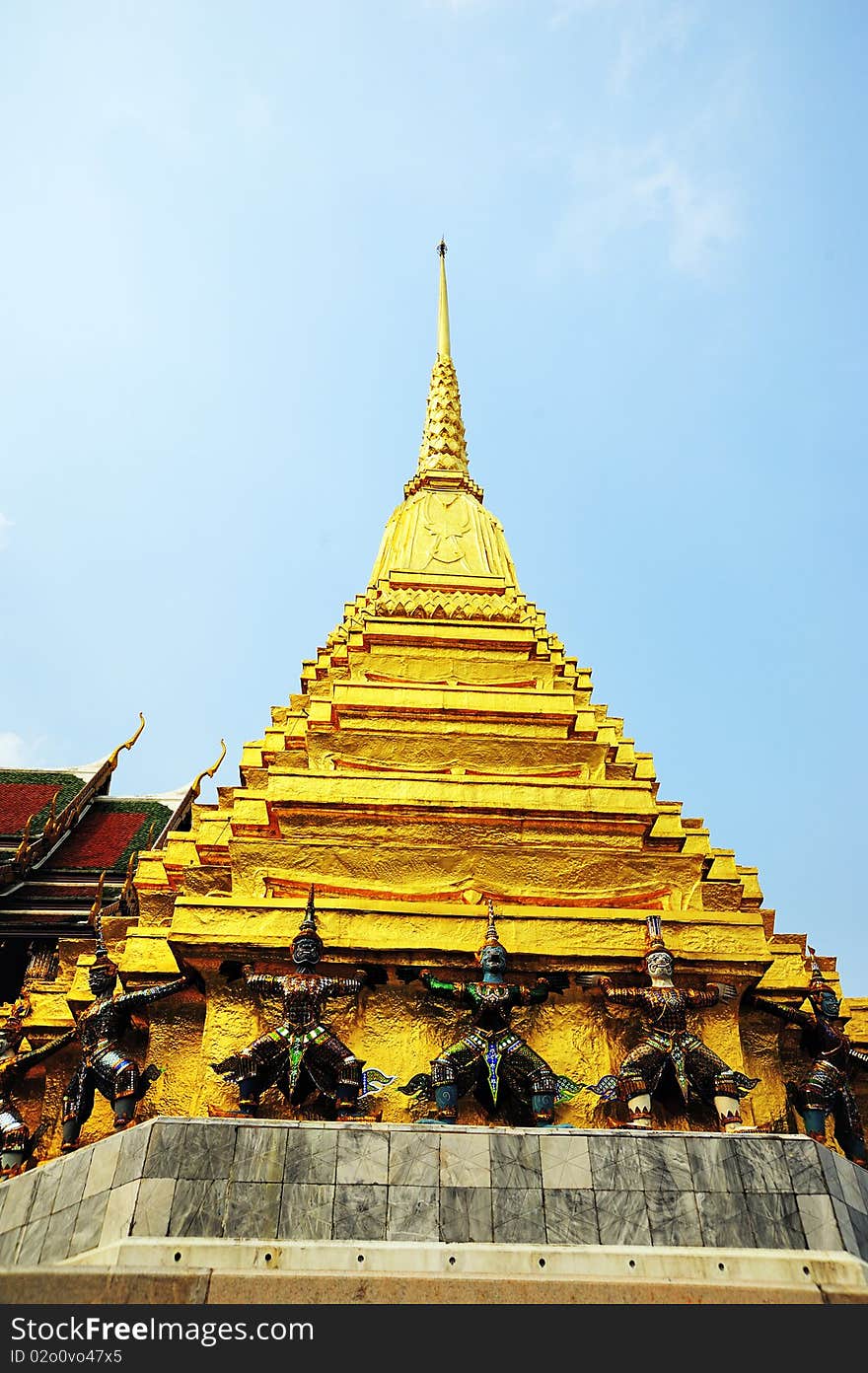 Pagoda in Wat Pra-keaw Bangkok, Thailand