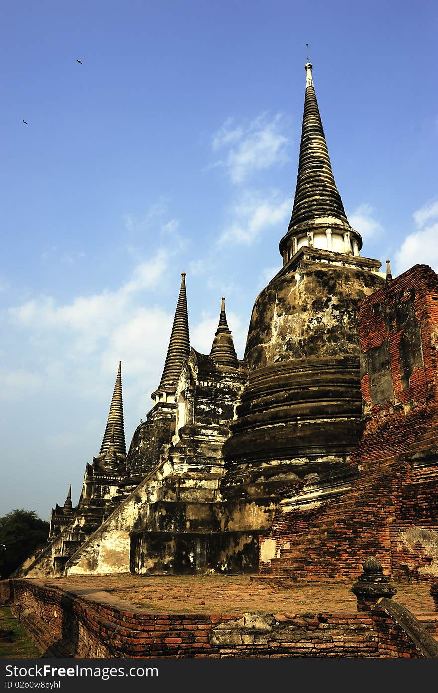 Wat Prasrisanphet, the ancient remains in Ayutthaya,Thailand