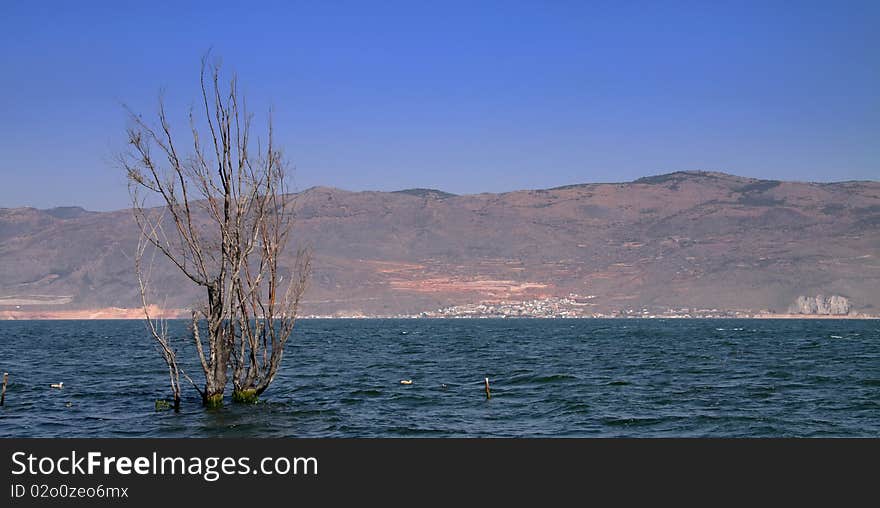 The erhai lake old dali yunnan china. The erhai lake old dali yunnan china