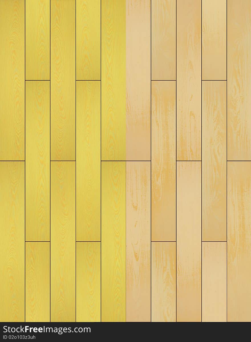 Yellow wooden floor