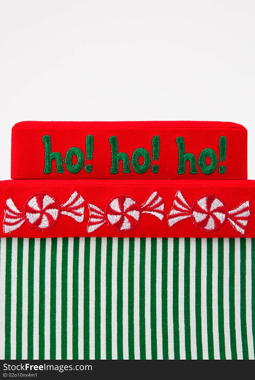 Christmas themed box and lids against white background. Christmas themed box and lids against white background