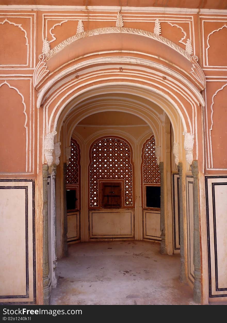 Archway of the Hawa Mahal palace in Jaipur, Rajasthan, India. Archway of the Hawa Mahal palace in Jaipur, Rajasthan, India