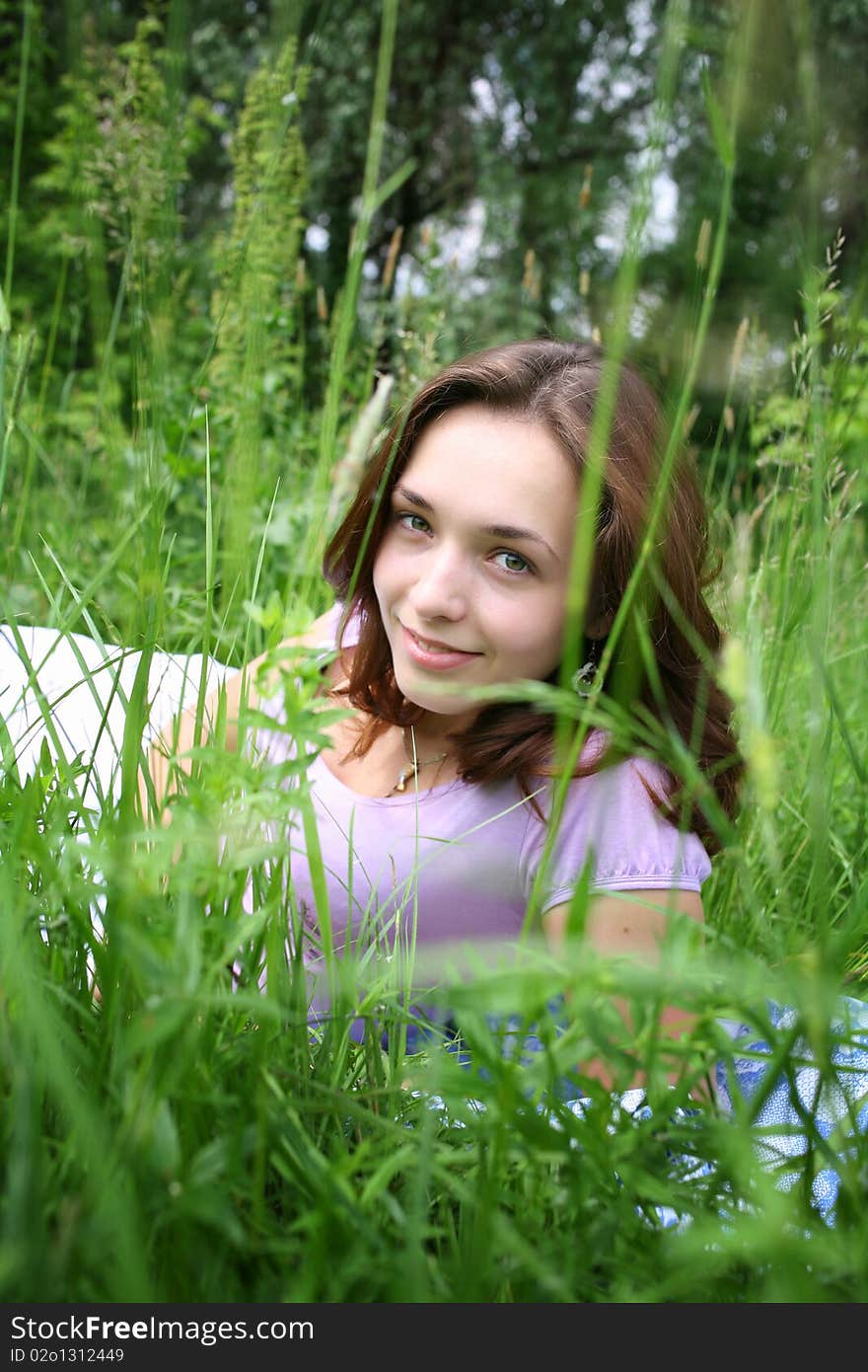 On a sunny summer day, very pleasant to lie on the grass. On a sunny summer day, very pleasant to lie on the grass