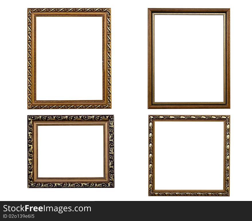 Baget frames placed on a white background isolated