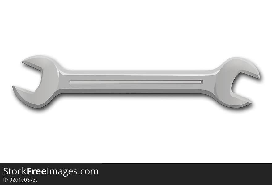 Metal tool on white background