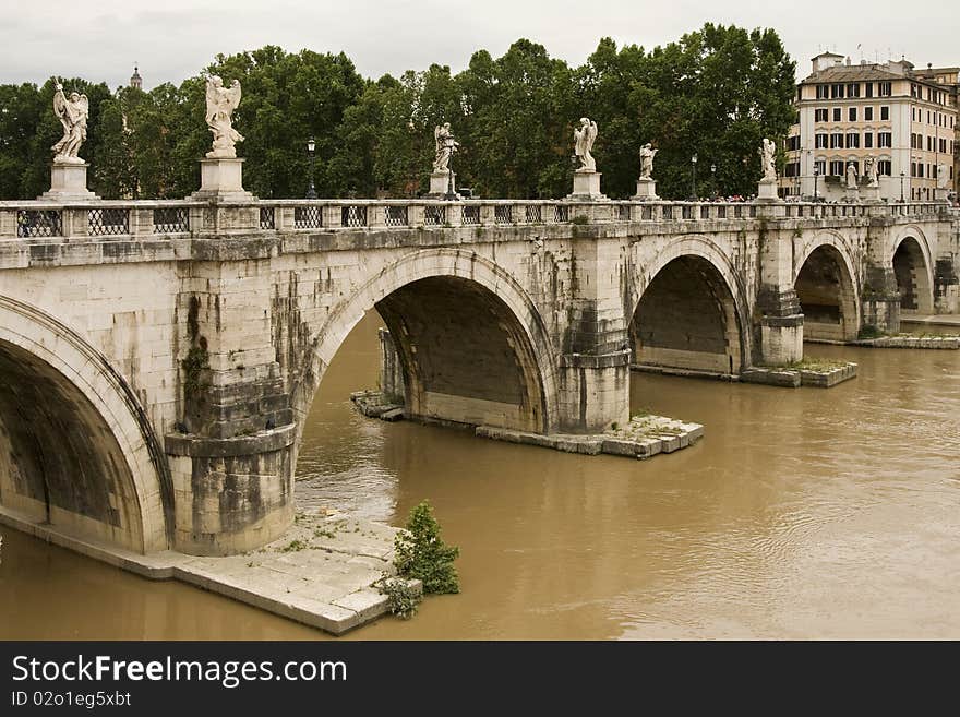 Ponte Sant Angelo. Bridge over the Tiber. Rome, Italy. Ponte Sant Angelo. Bridge over the Tiber. Rome, Italy.