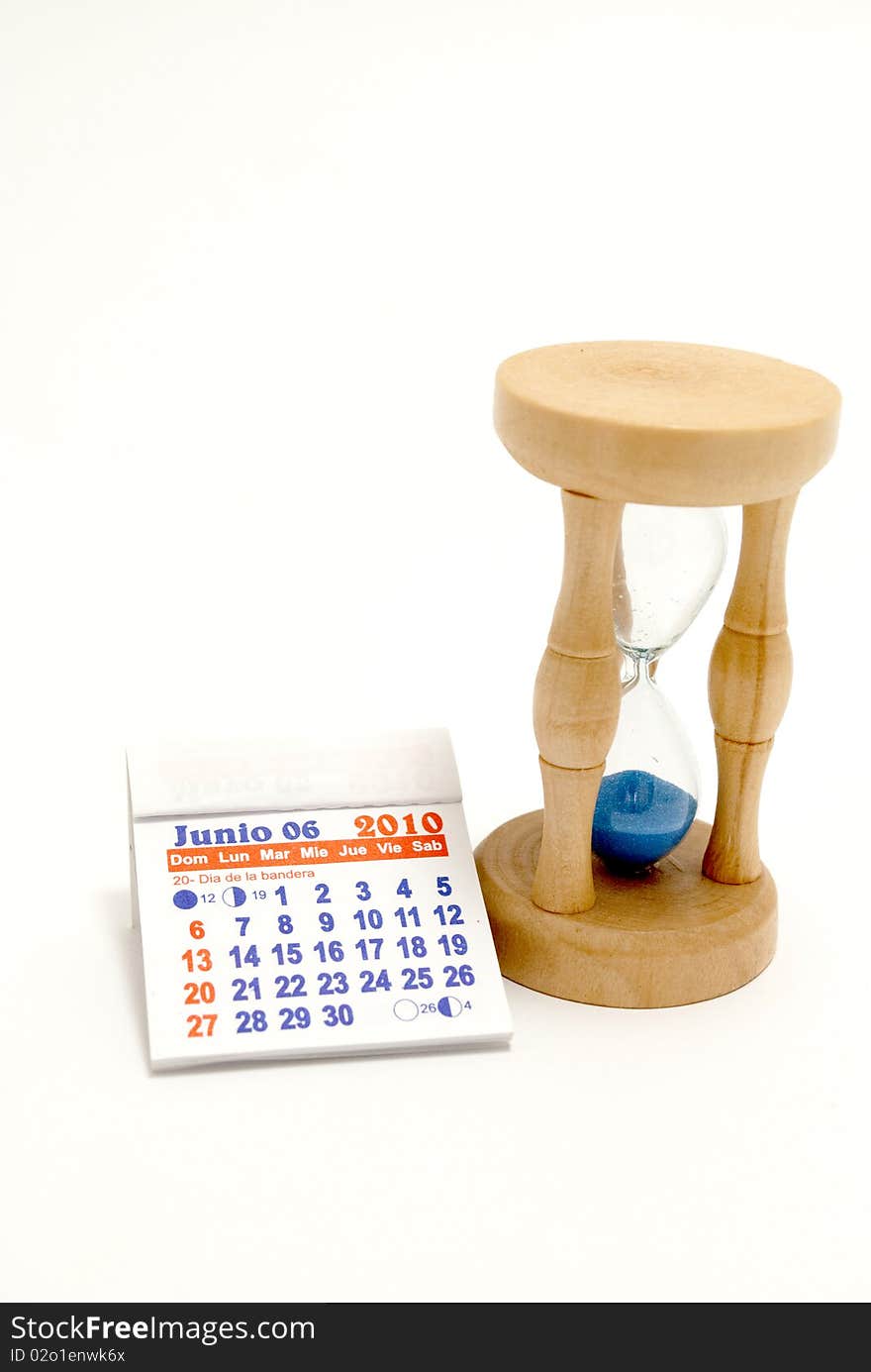 Antique Clock Calendar And Sand