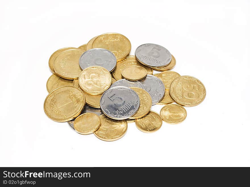 Chinks are metallic various isolated on a white background