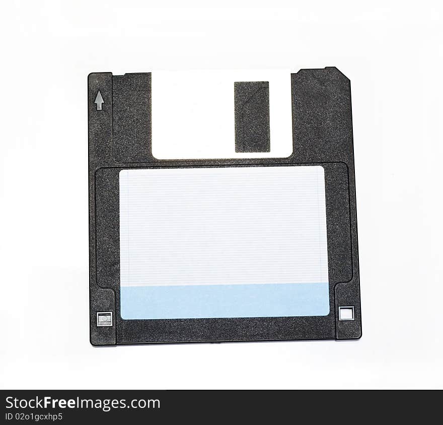 Diskette is black isolated on a white background