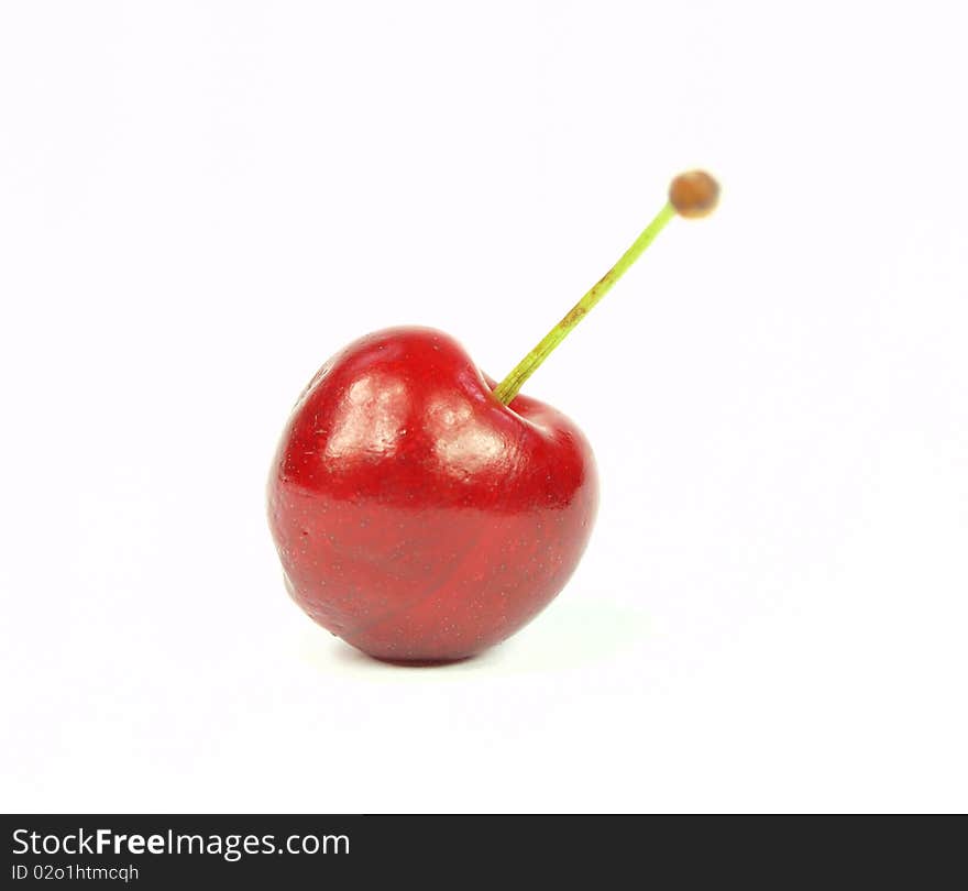 Studio photo of isolated cherry on white background