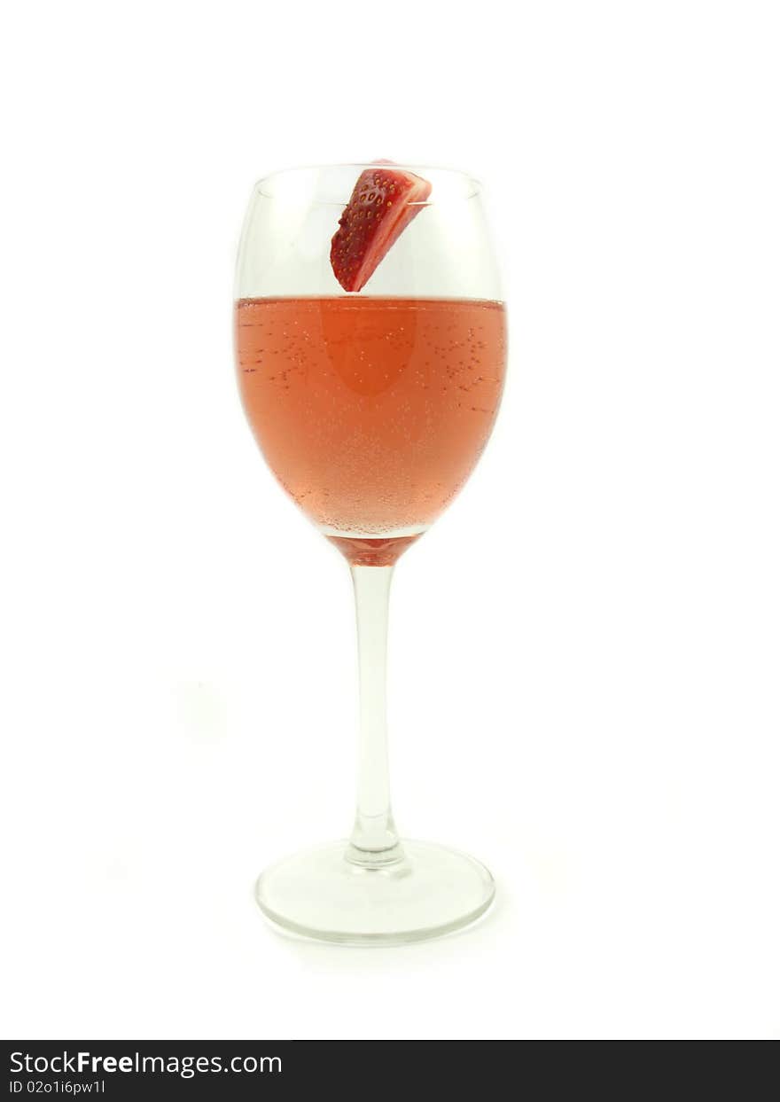 Studio photo of isolated glass of wine