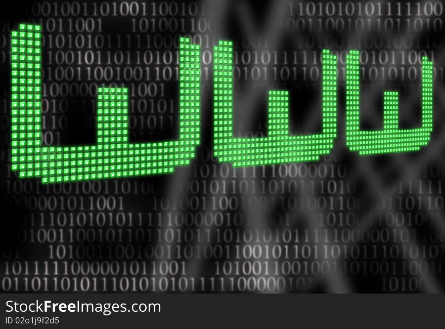 Illustration of the led typed www and binary code. Illustration of the led typed www and binary code