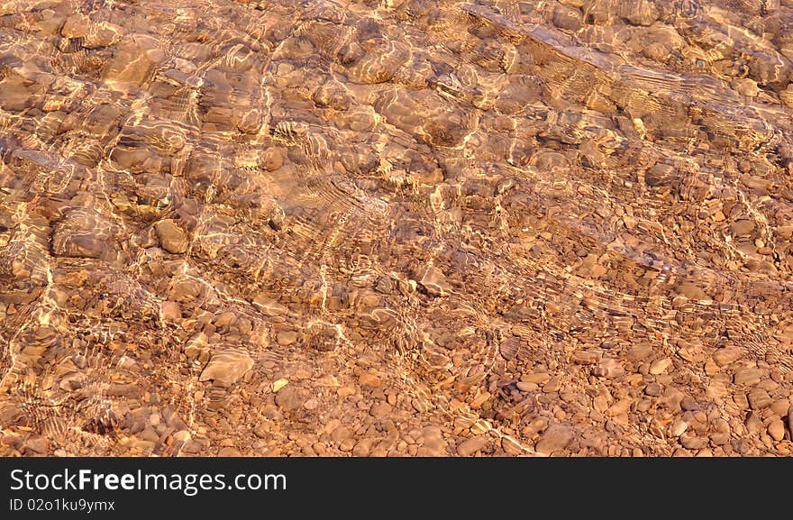 Beautiful mountain river bottom background and texture.