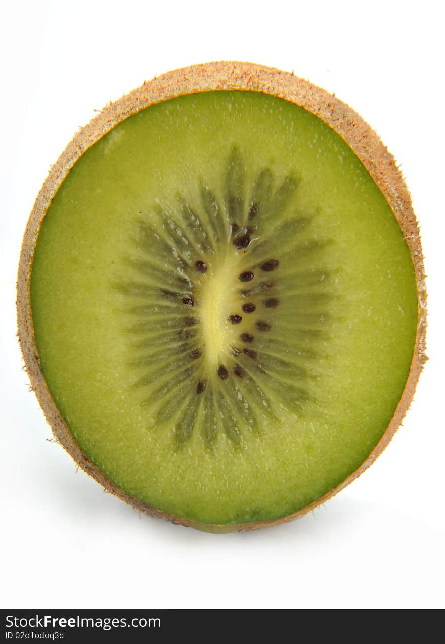 A half of kiwi, isolated on white