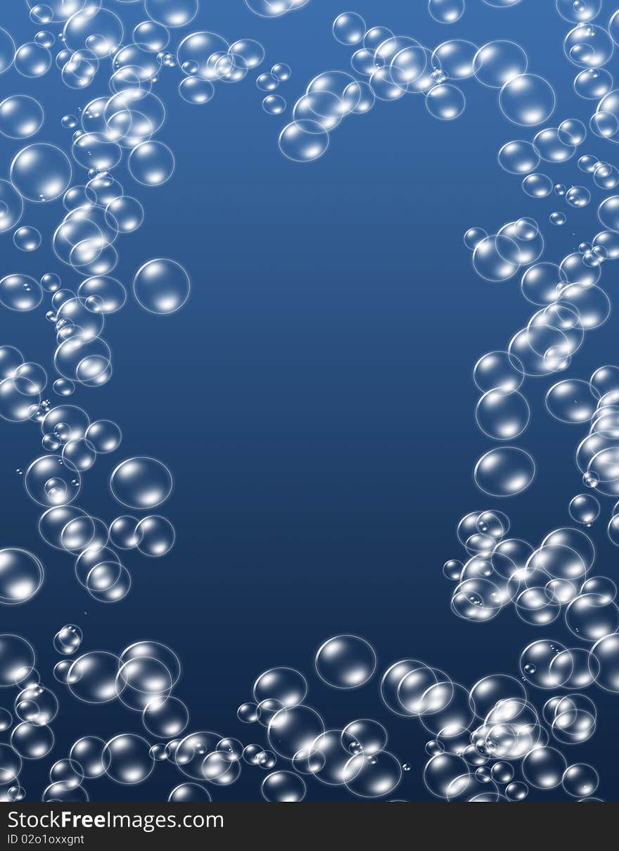 A blue under water background graph illustration with shiny soap bubbles. A blue under water background graph illustration with shiny soap bubbles.