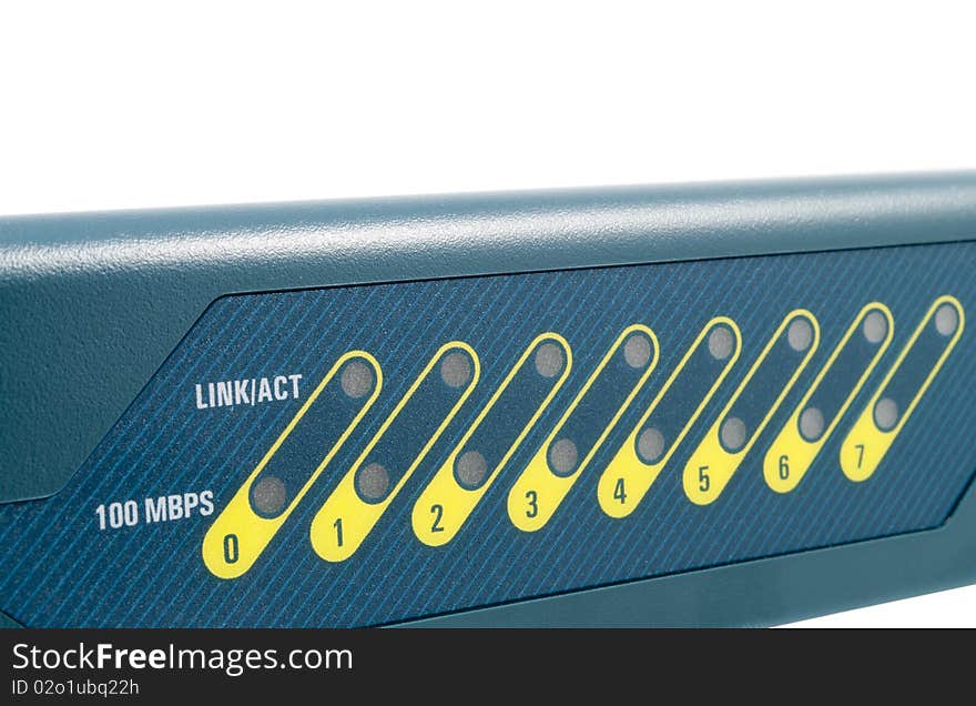 Leds Front of an Ethernet firewall for communication. Leds Front of an Ethernet firewall for communication