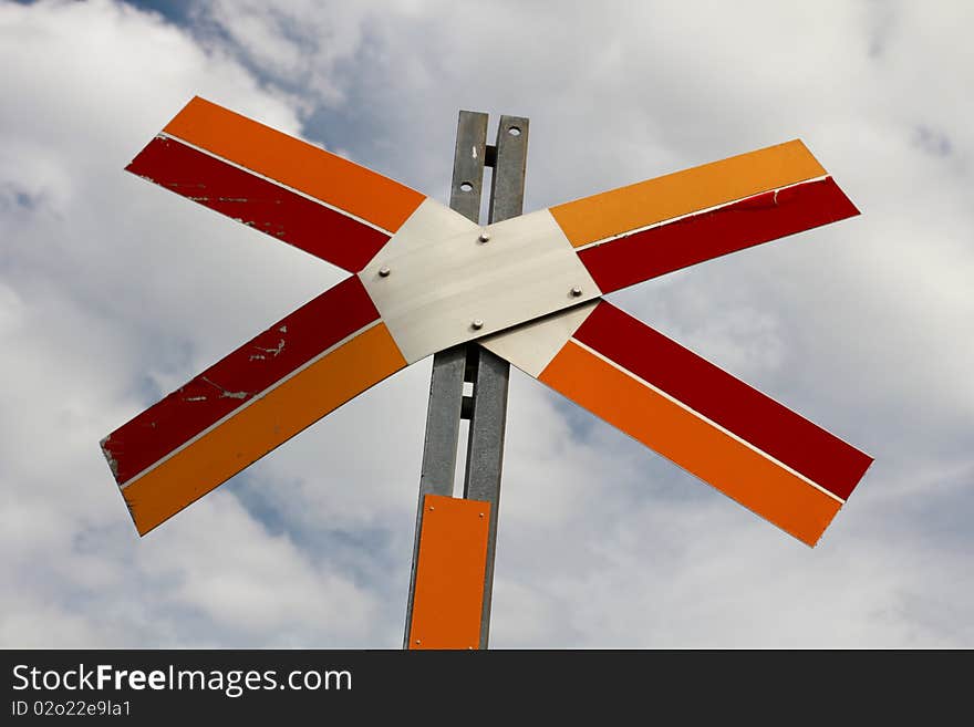 Close up of railroad crossing sign. Close up of railroad crossing sign