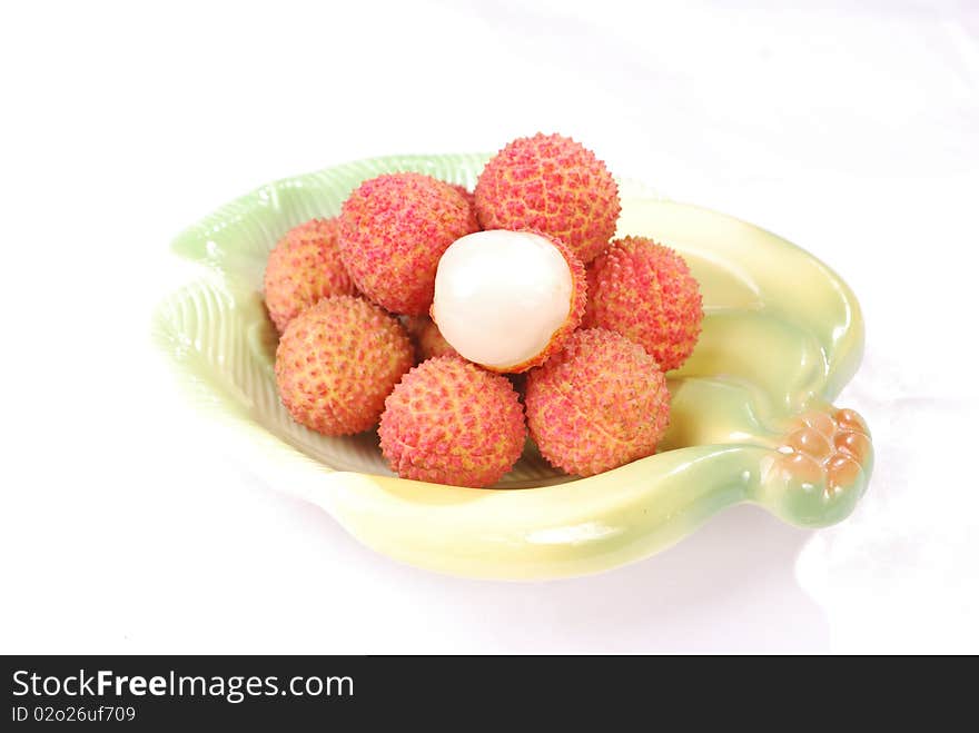 Fruit Series: Lychee isolated on white background. Fruit Series: Lychee isolated on white background