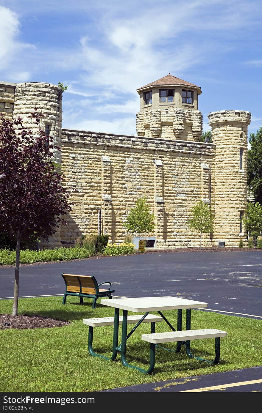 Benches in front ofthe Jail