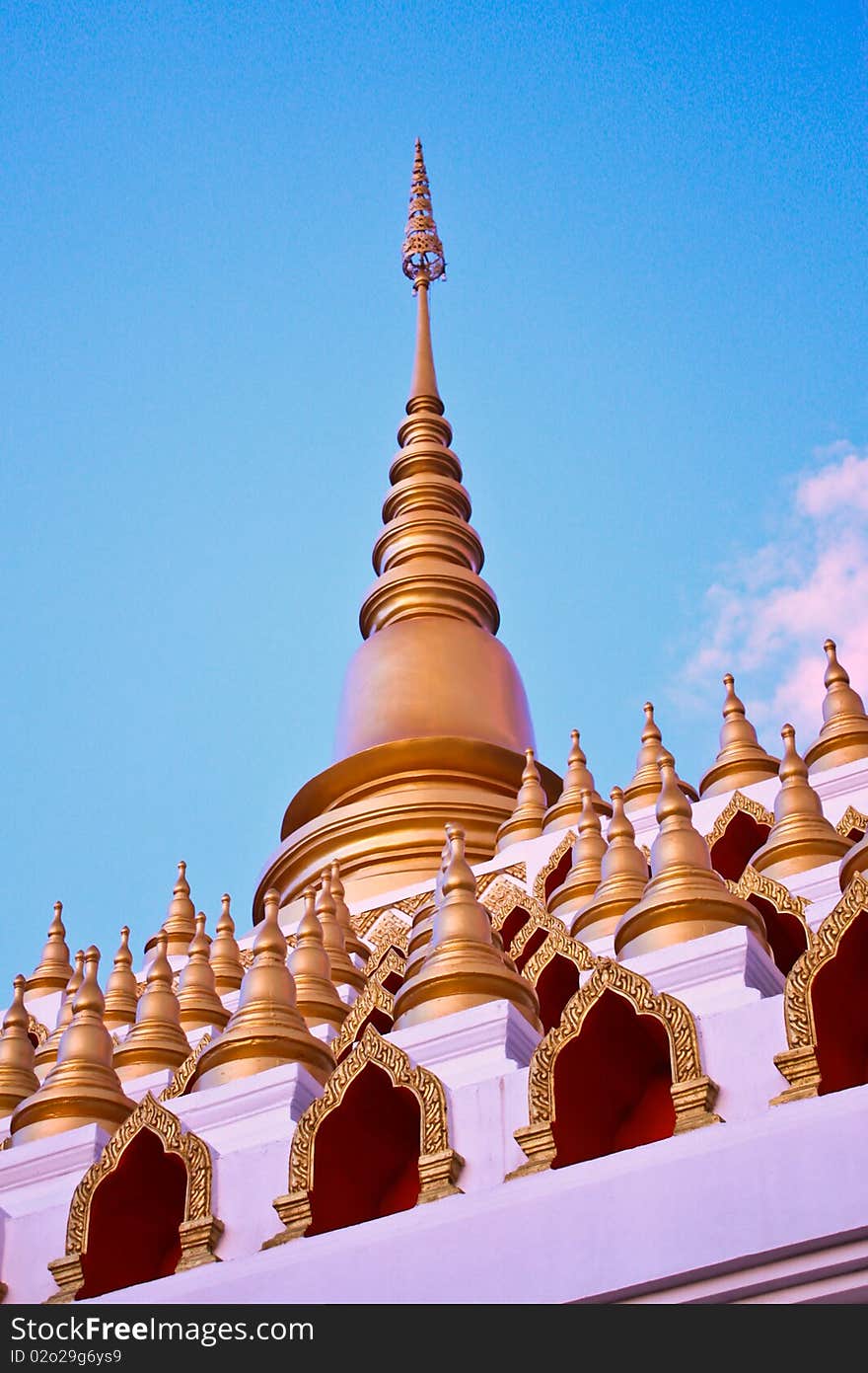 The golden pagoda from Thailand. The golden pagoda from Thailand