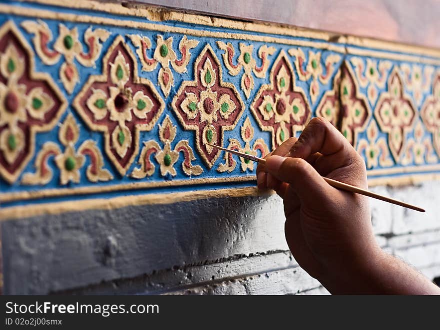 Thai painting on the wall