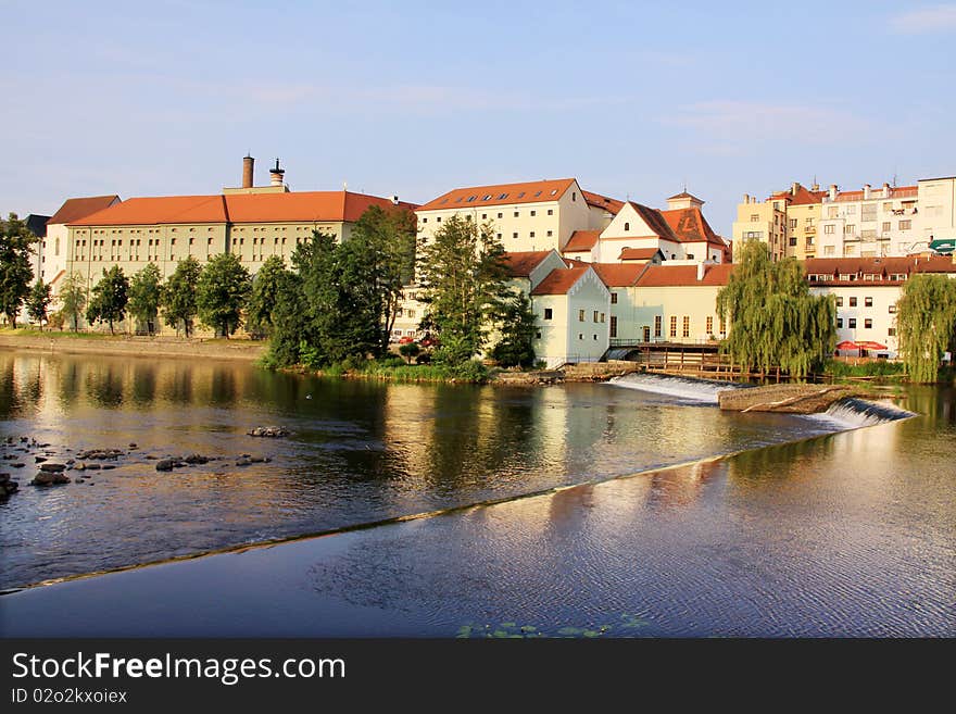 The colorful medieval town Pisek in Czech Republic