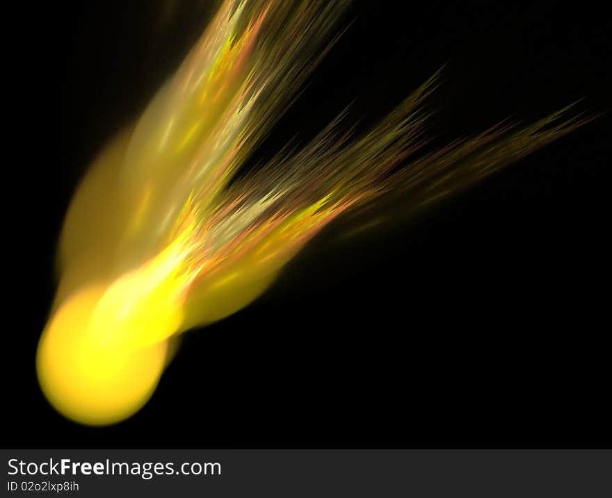 Dropping fireball generated by computer