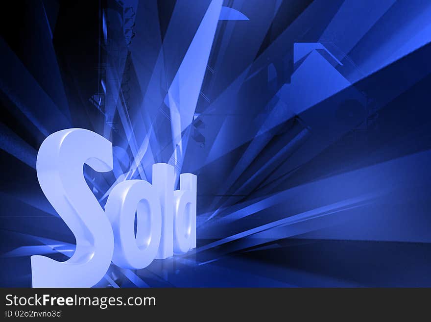 Digital illustration of sold letter in color abstract background