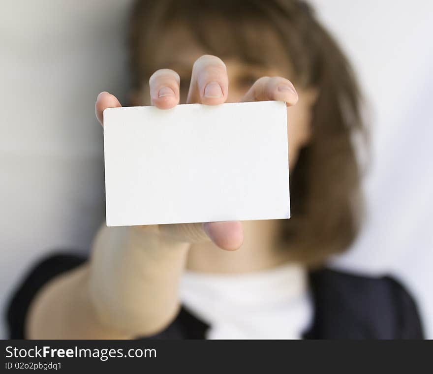 A card blank in a hand .