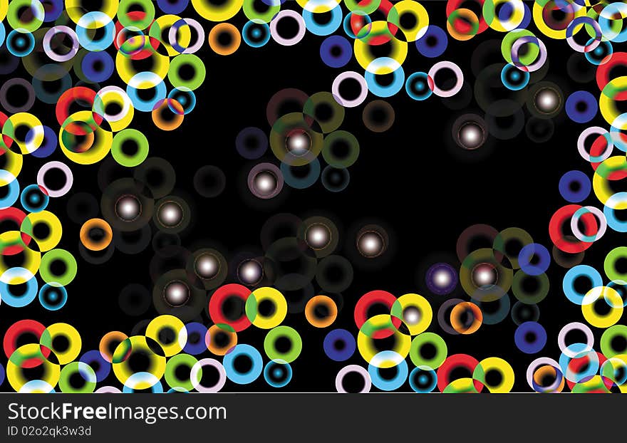 Abstract colour background with iridescent circles