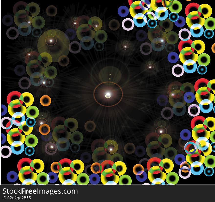 Abstract colour background with iridescent circles