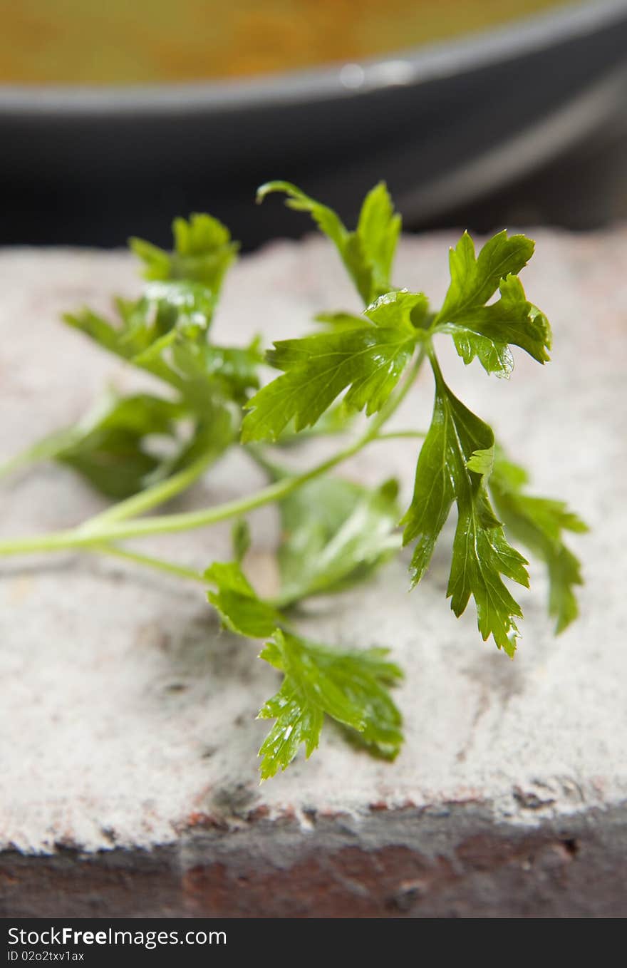 Parsley in kitchen