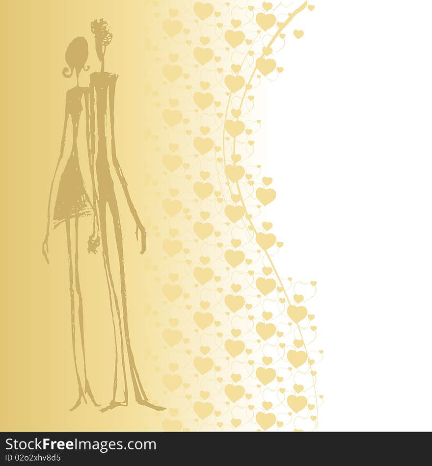 Illustrated abstract couple