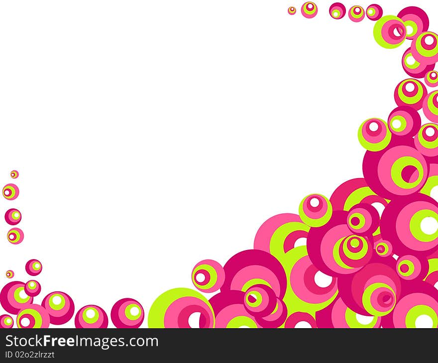 Abstract background with colorful rounds on white