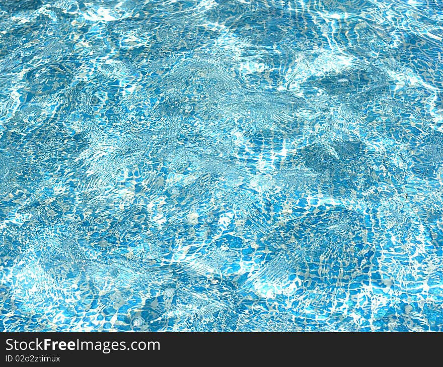 Pool with transparent pure water with waves