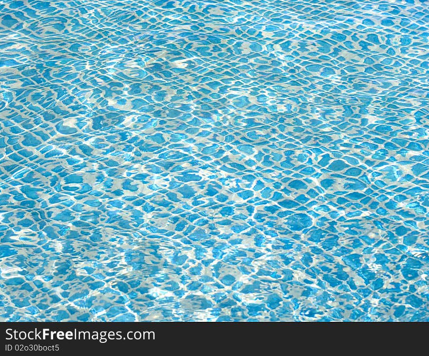 Pool with transparent pure water with waves