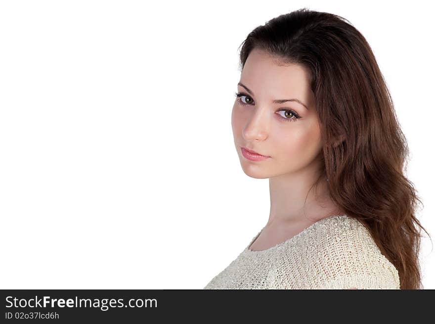 Fashion model posing on a white background. Fashion model posing on a white background