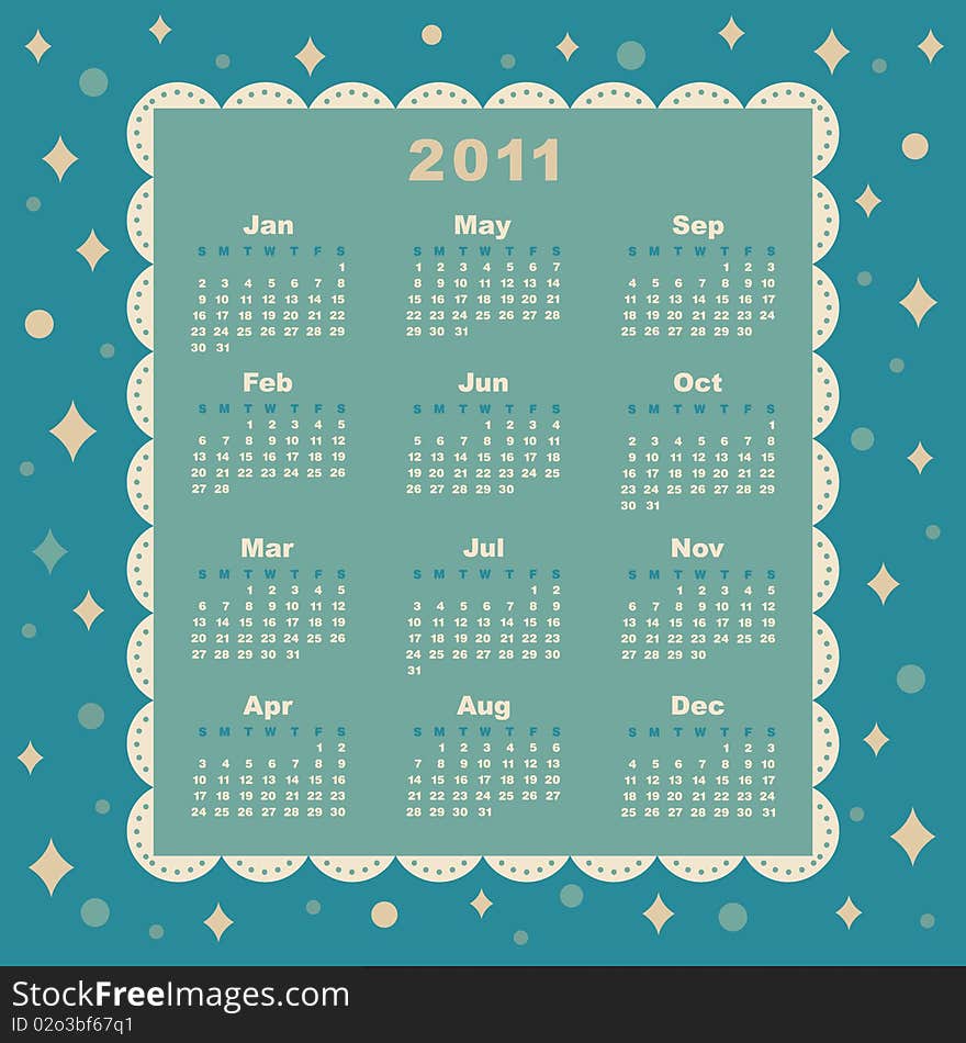 Vector Of 2011 Year Calendar