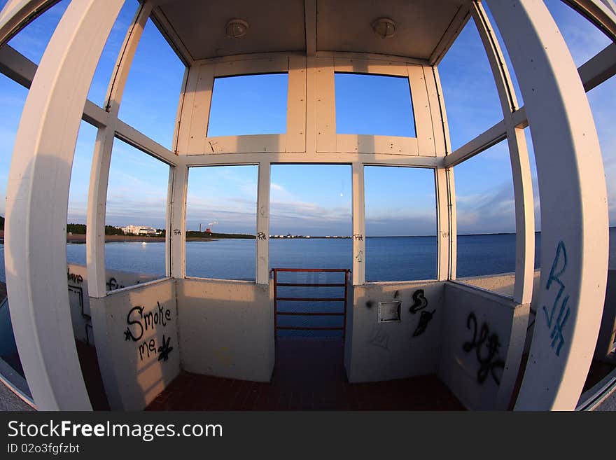 Building overlooking the sea