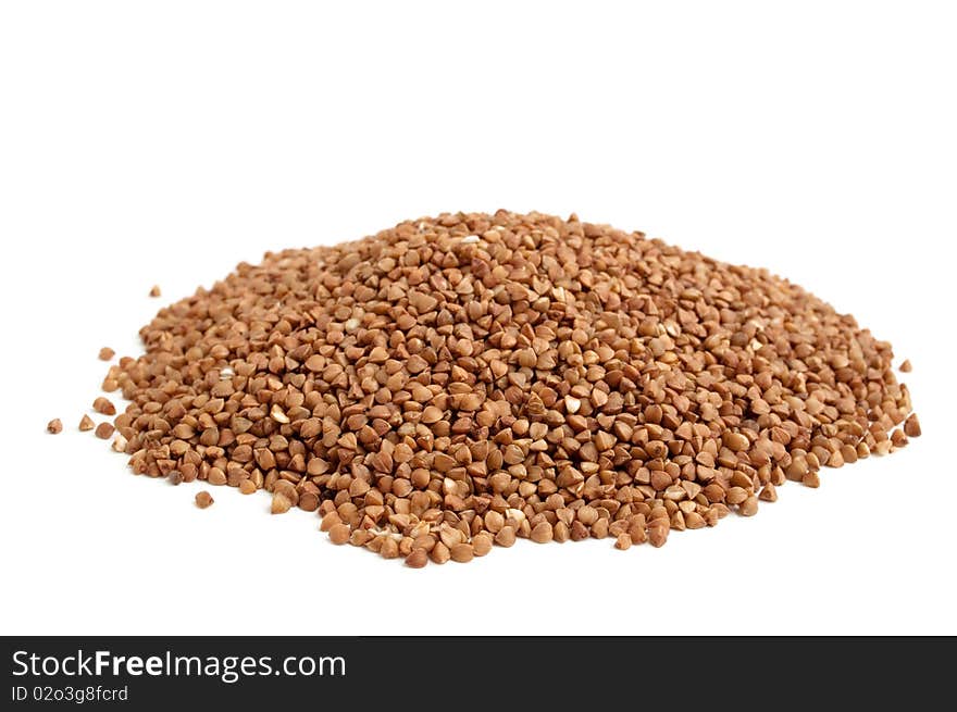 Buckwheat on a white background