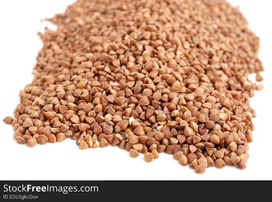 Buckwheat on a white background