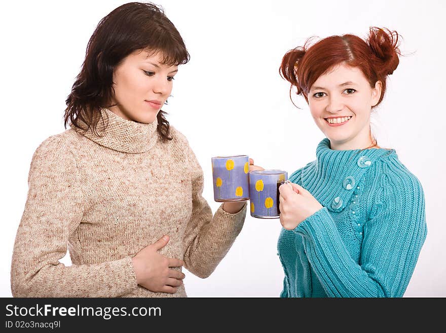 Portrait of two young girls