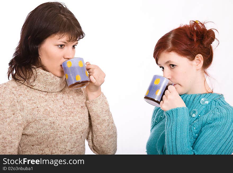 Portrait of two young girls