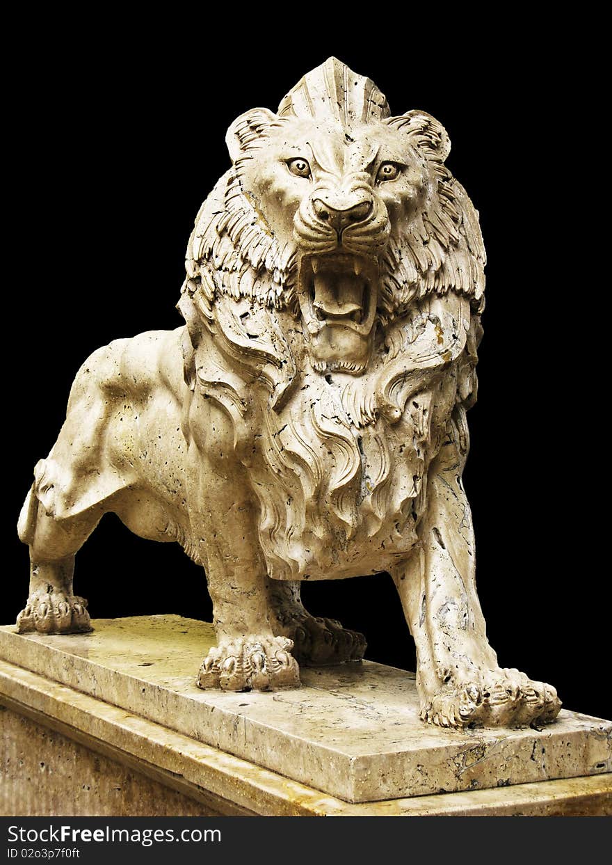 Isolated lion statue